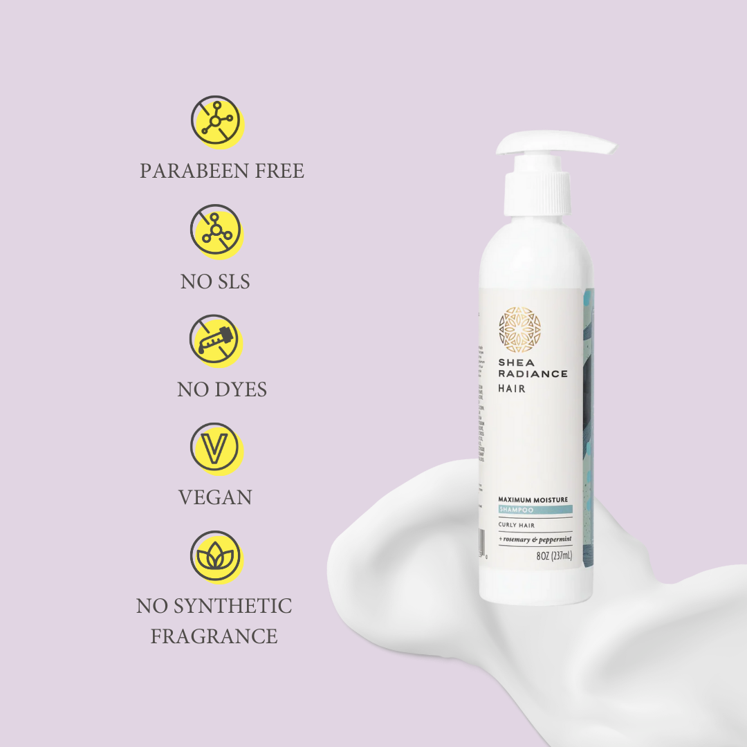 Maximum Moisture Shampoo for Dry, Curly & Natural Hair with Rosemary & Peppermint