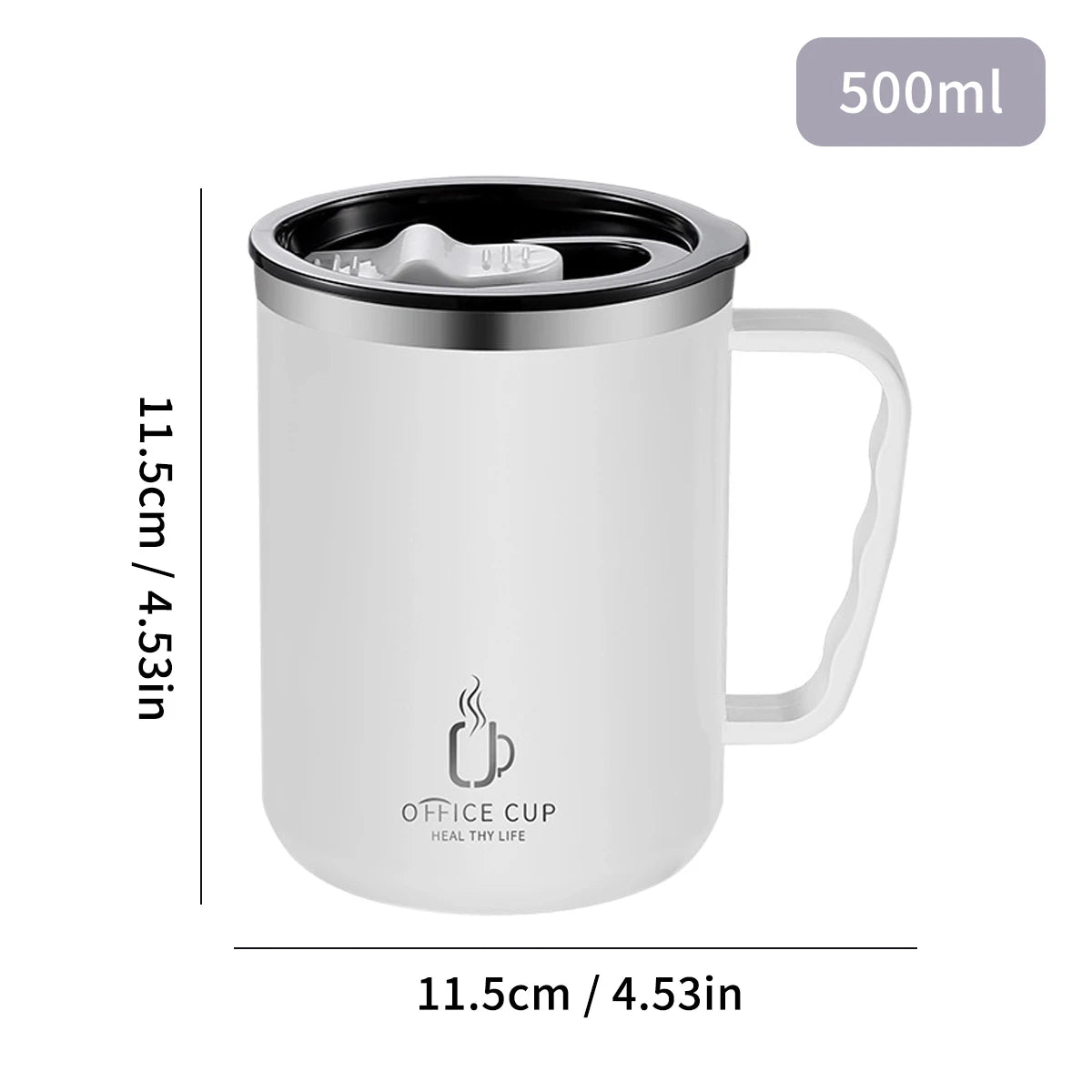 Double Wall Insulated Coffee Mug 304 Stainless Steel Milk Coffee Cup WIth Handle Leak-proof Drinking Cup Adult Student Drinkware