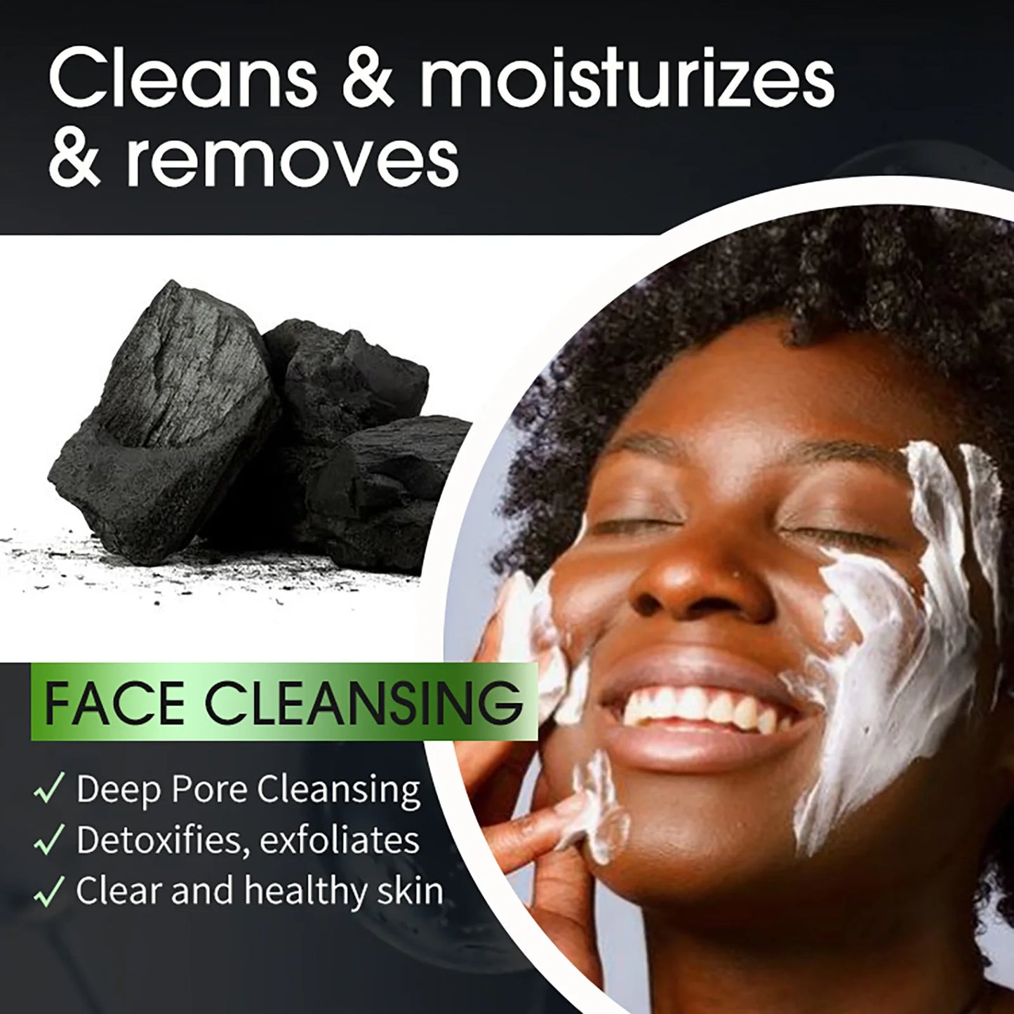 AILKE African Natural Black Soap - Face & Body Exfoliant for Brightening Skin Acne Reduction Deep Cleansing Moisturizing Handmade