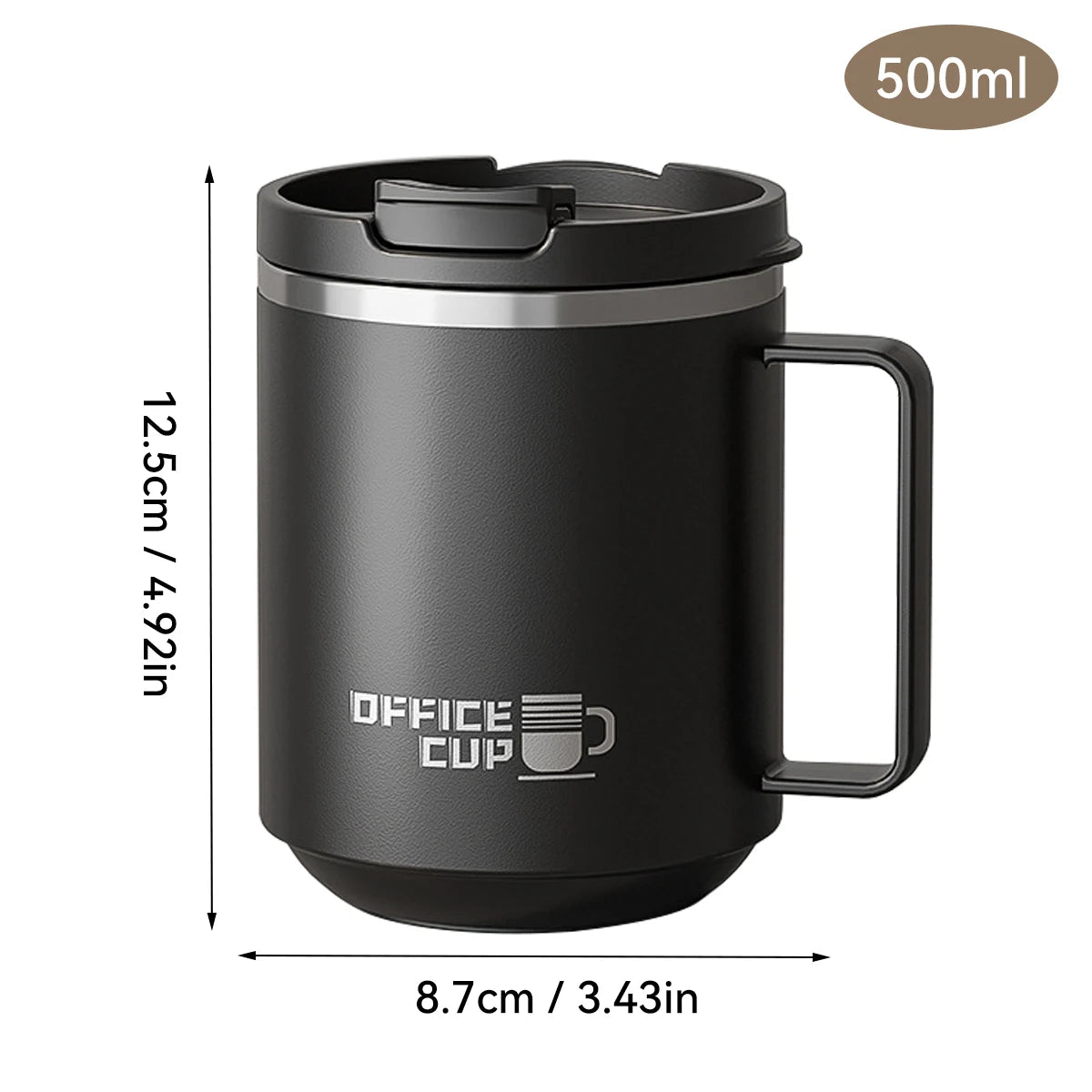 Double Wall Insulated Coffee Mug 304 Stainless Steel Milk Coffee Cup WIth Handle Leak-proof Drinking Cup Adult Student Drinkware