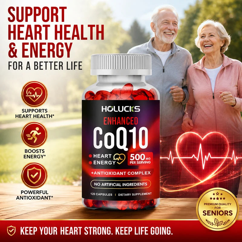 CoQ10 Supplement, Antioxidant for Cardiovascular & Heart Health, Immune Energy & Vitality Support, Super Absorption, Non-GMO
