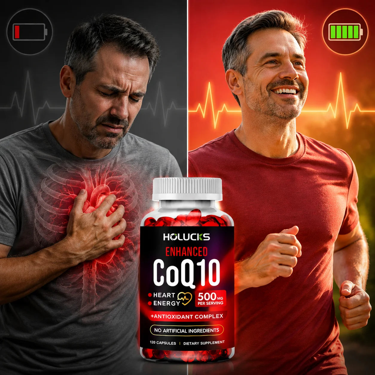 CoQ10 Supplement, Antioxidant for Cardiovascular & Heart Health, Immune Energy & Vitality Support, Super Absorption, Non-GMO