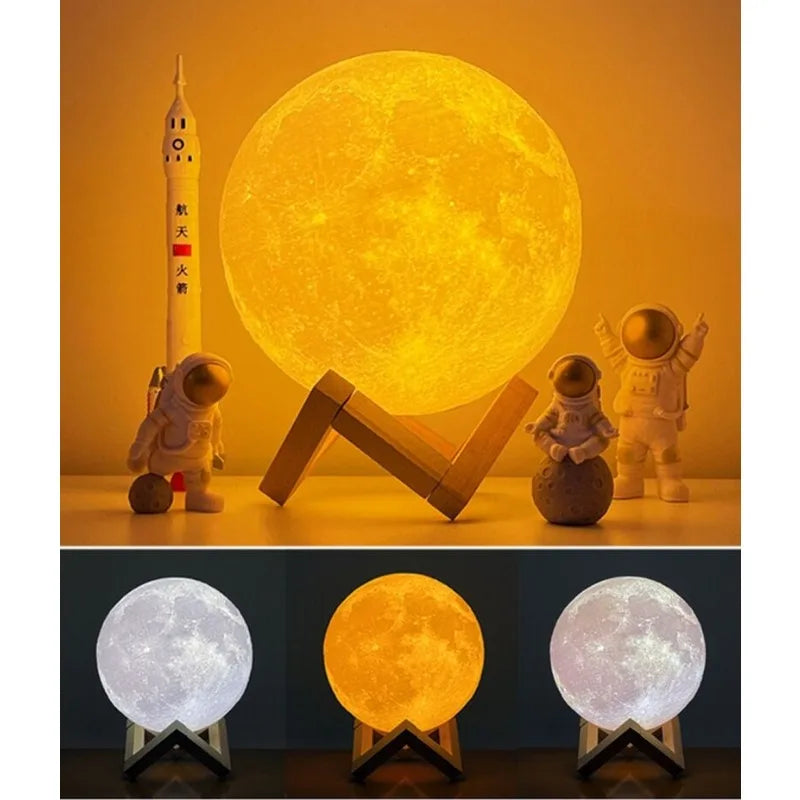Best-Selling Creative Features Assembled Moonlight Lamp Toy Family Living Room Bedroom Bedside Ornaments 8 Cm Children's Gift