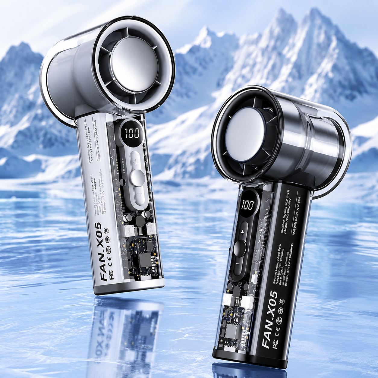 "Ice-Cooling Handheld Fan: Instant Chill Semiconductor Technology, 3000mAh Rechargeable USB Portable Fan"